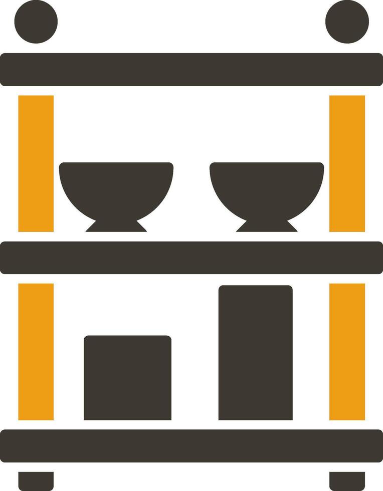 Shelves Glyph Two Colour Icon vector