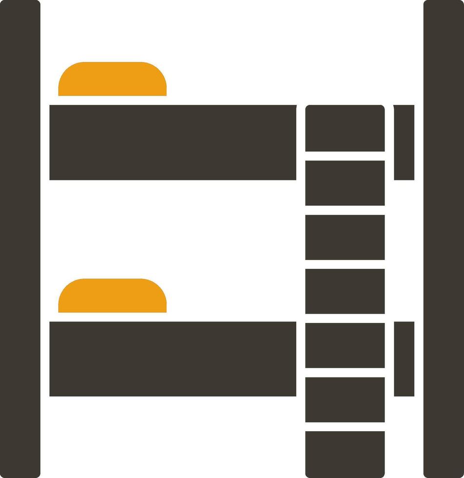 Bunk Bed Glyph Two Colour Icon vector