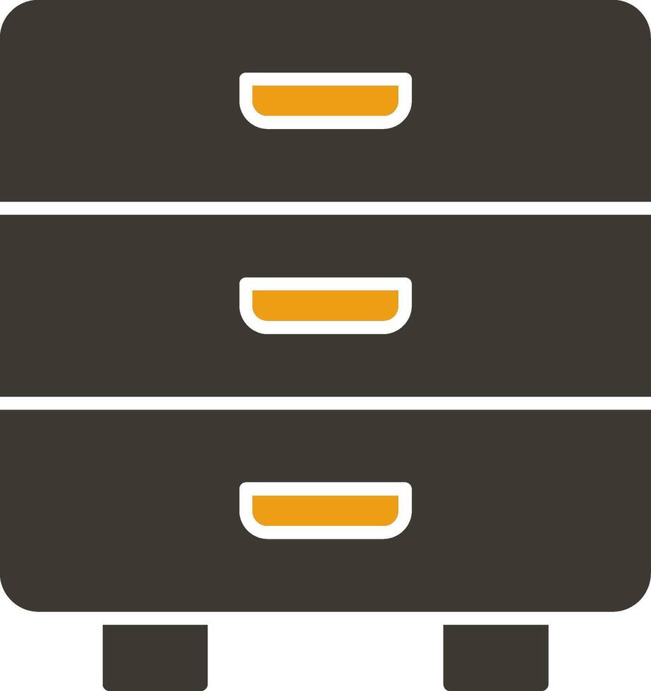 Drawer Glyph Two Colour Icon vector