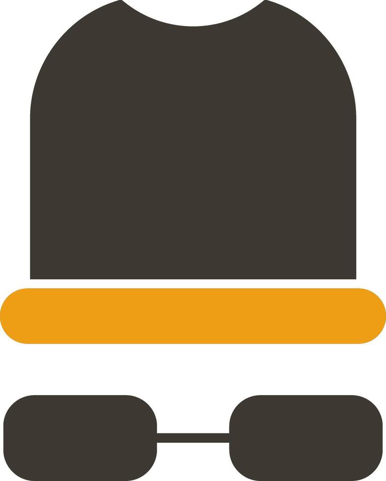 White Hat Glyph Two Colour Icon vector