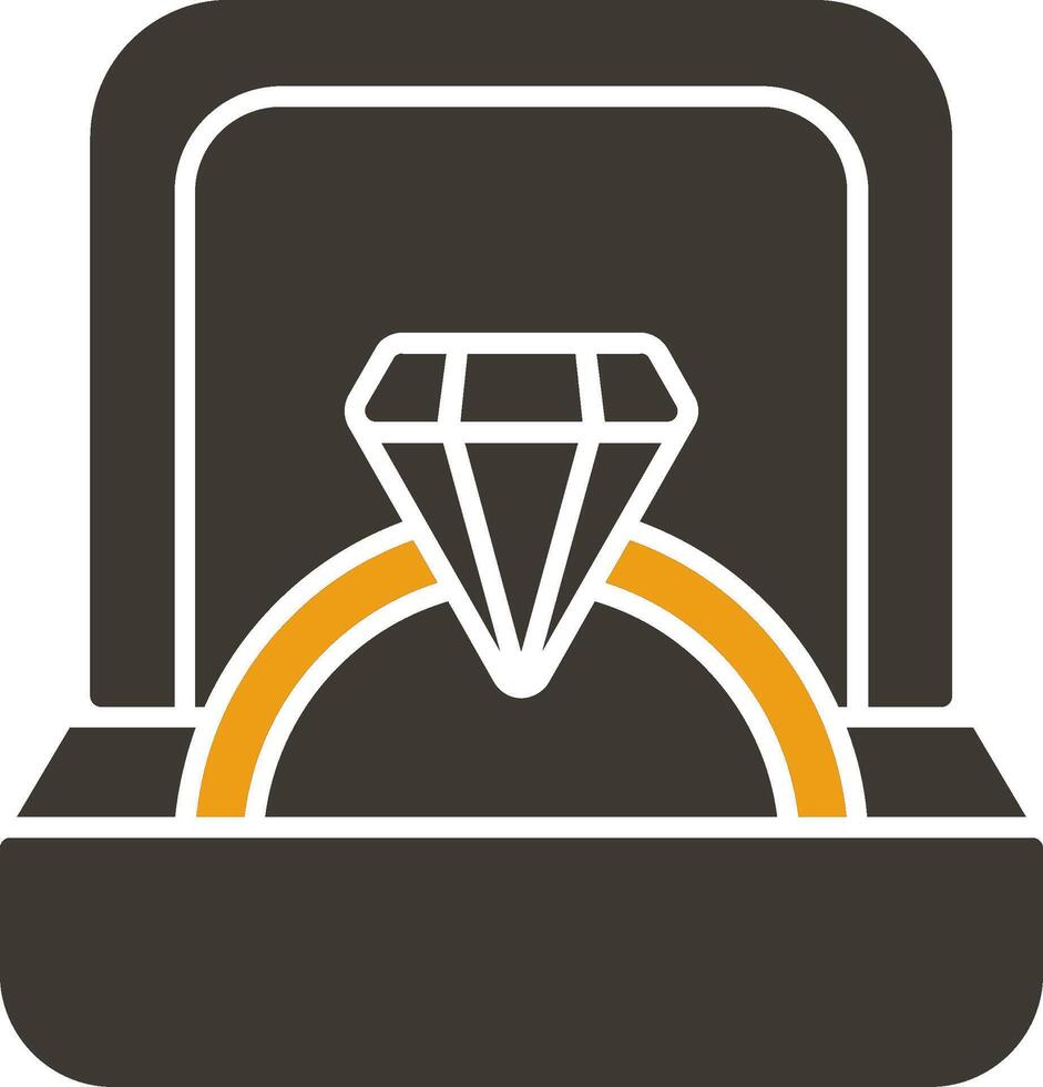 Ring Box Glyph Two Colour Icon vector