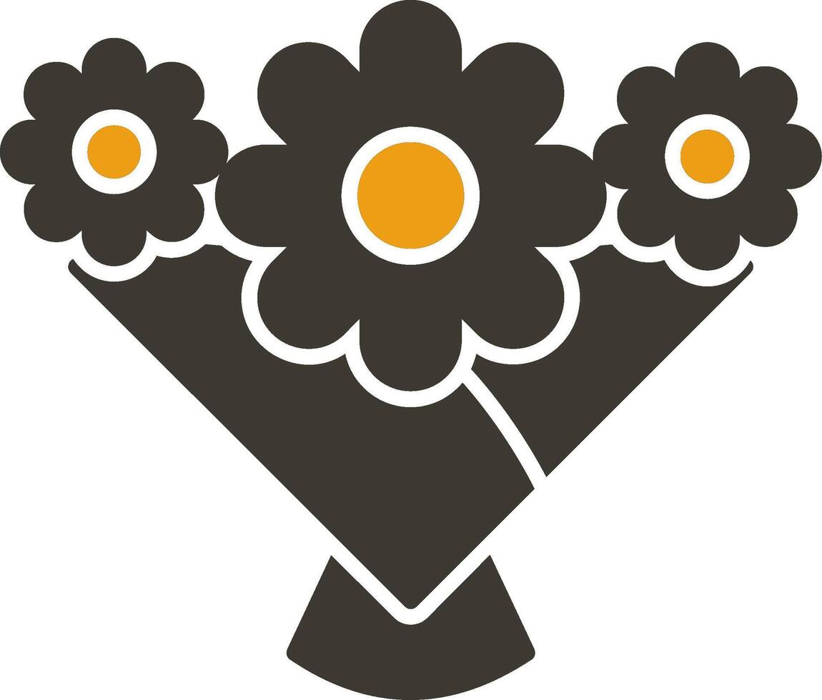 Flower Bouquet Glyph Two Colour Icon vector