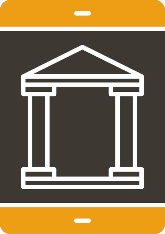 Mobile Banking Glyph Two Colour Icon vector