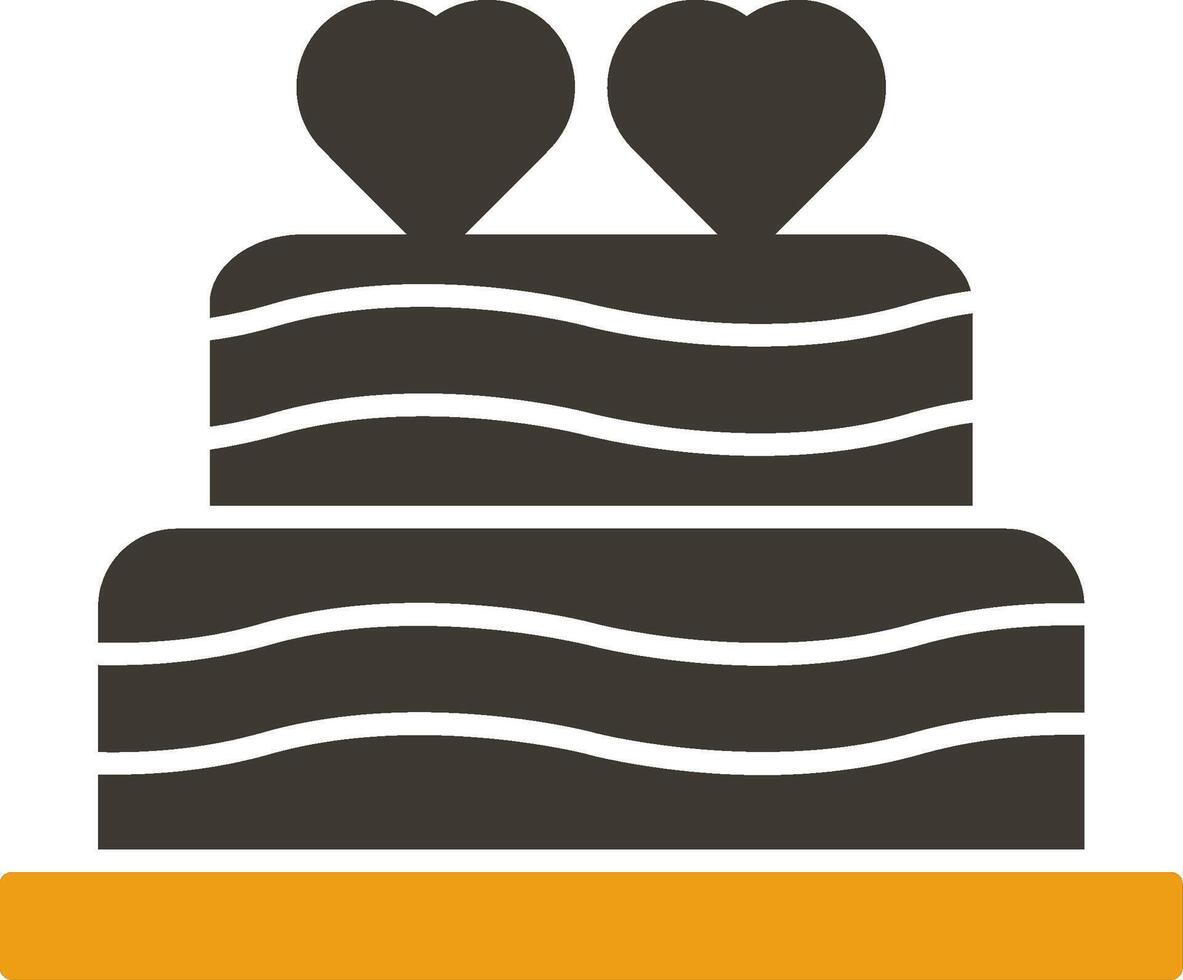 Wedding Cake Glyph Two Colour Icon vector