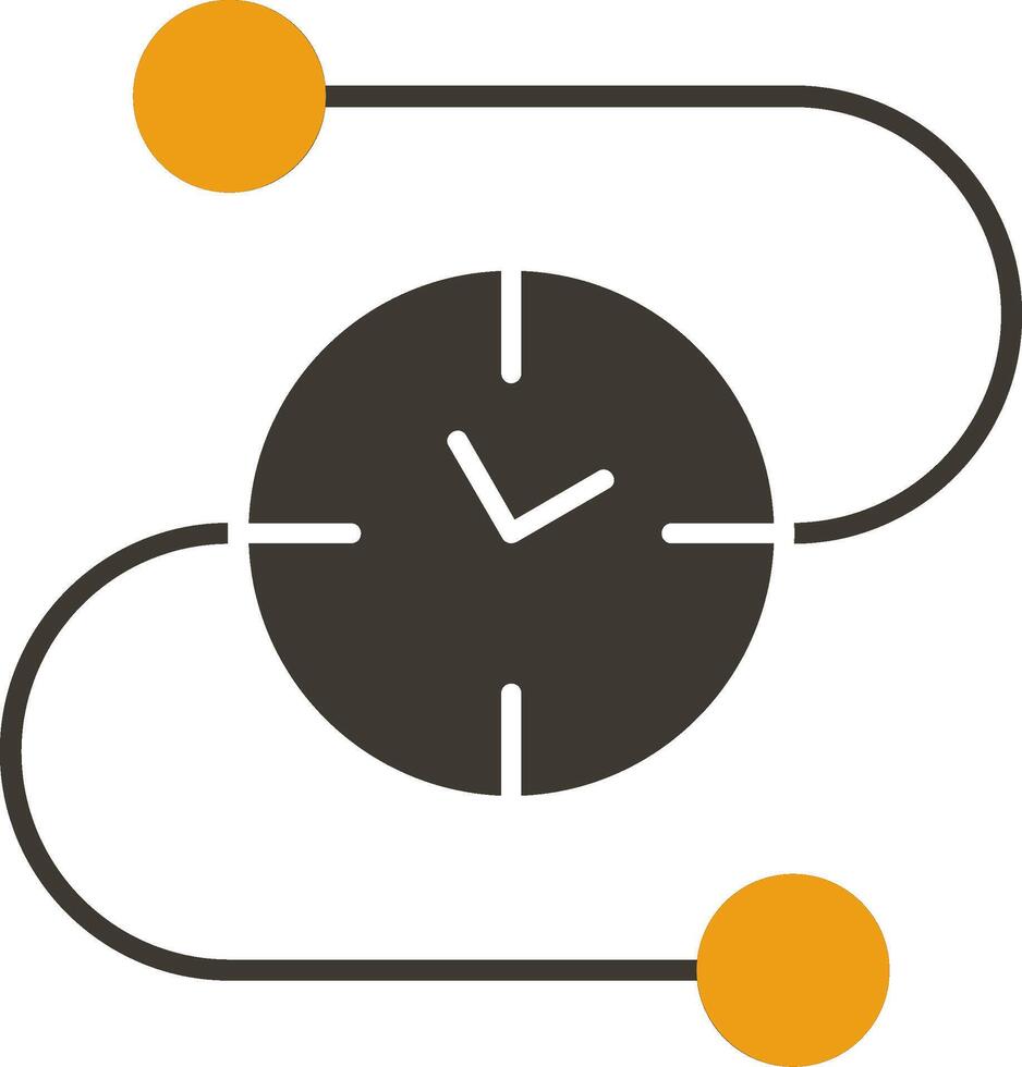 Time Line Glyph Two Colour Icon vector
