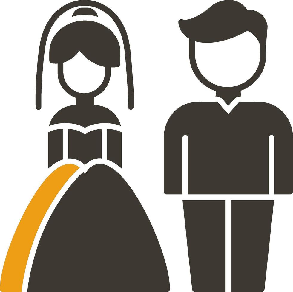 Pareja glifo dos color icono vector