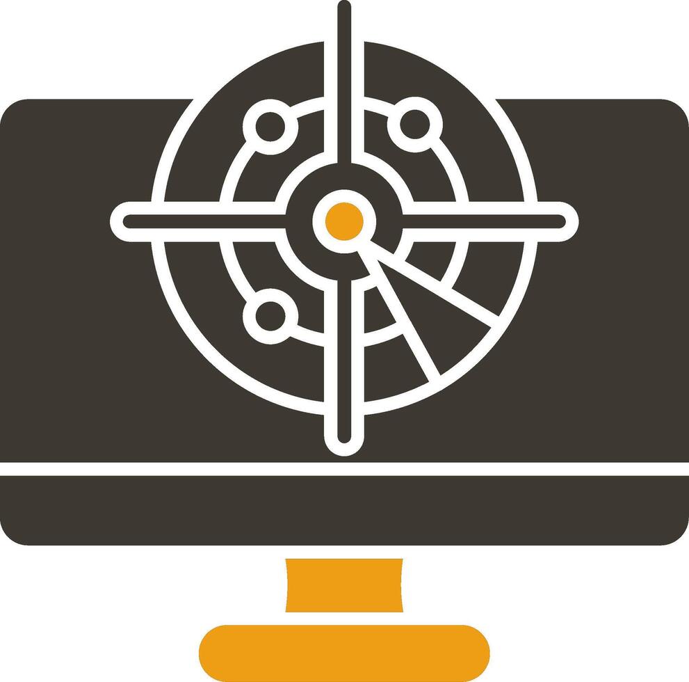 Radar Glyph Two Colour Icon vector