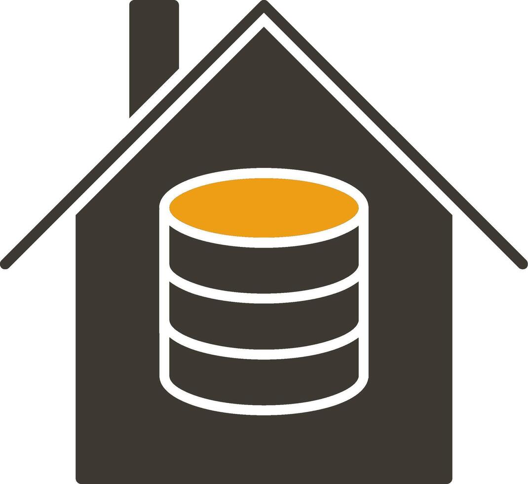 Data House Glyph Two Colour Icon vector