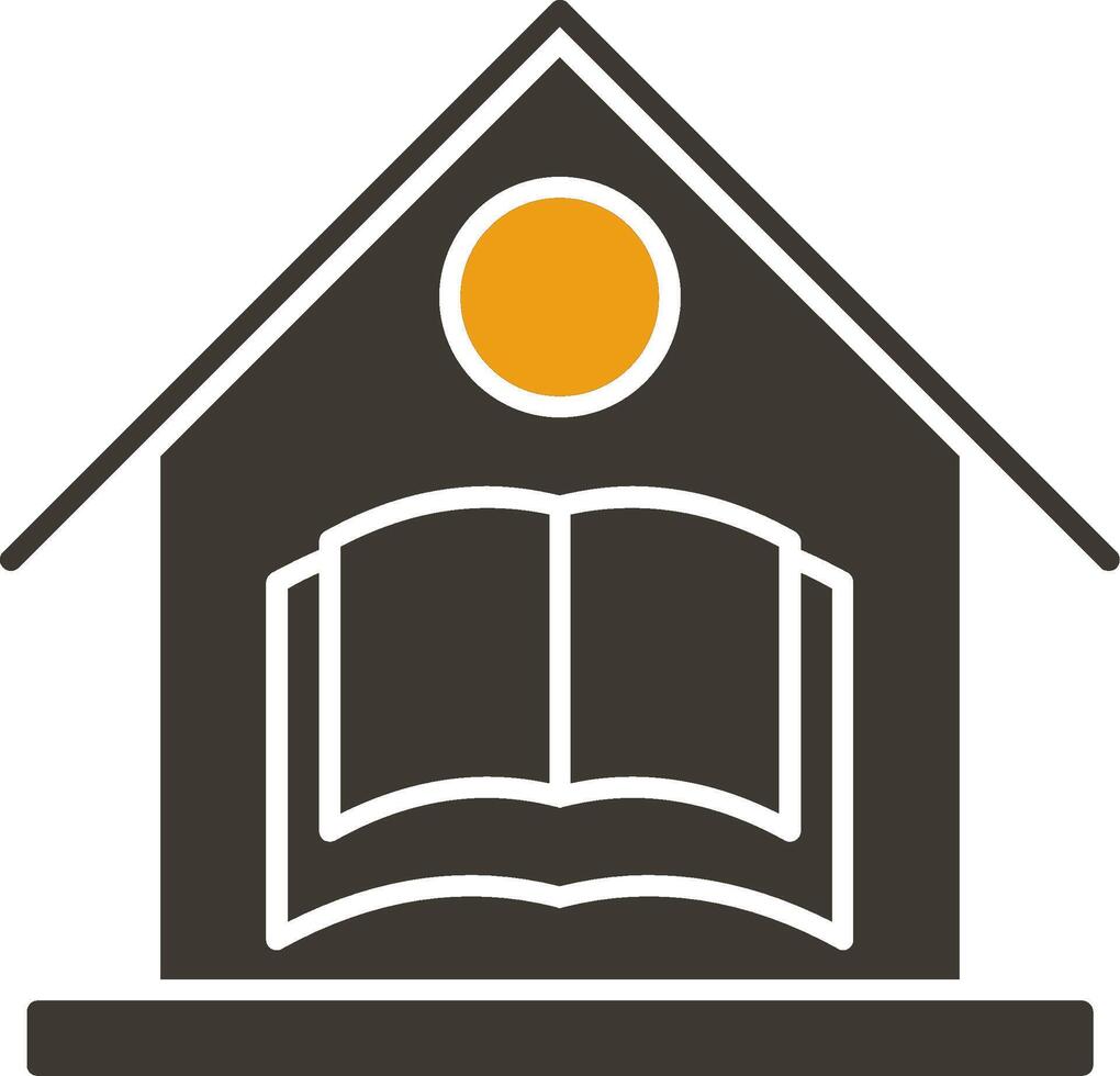 Home School Glyph Two Colour Icon vector