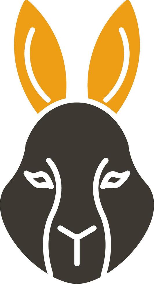 Conejo glifo dos color icono vector