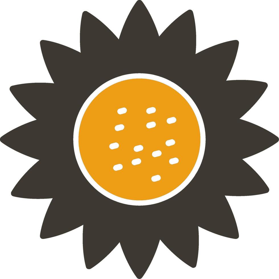 Sunflower Glyph Two Colour Icon vector