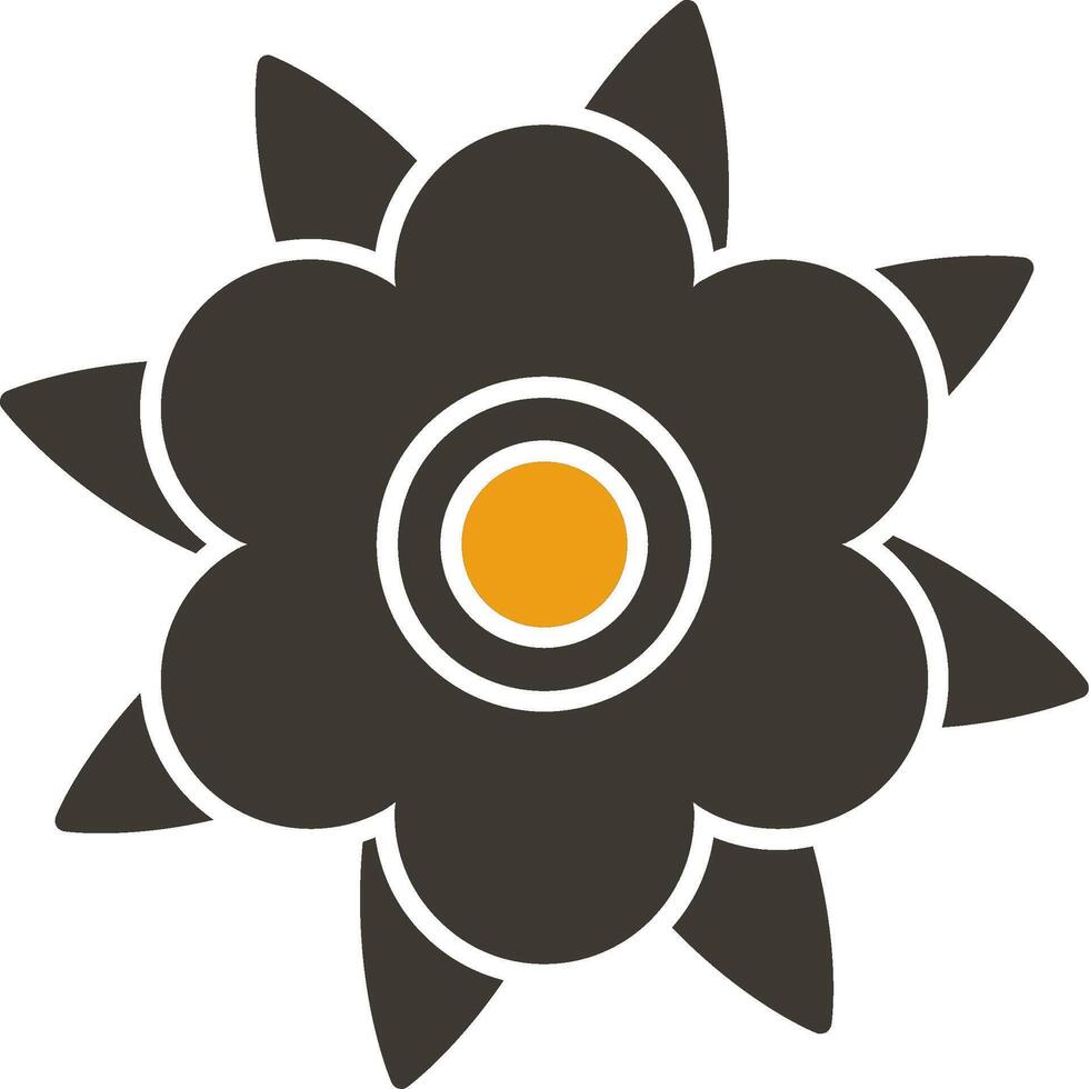 Dahlia Glyph Two Colour Icon vector