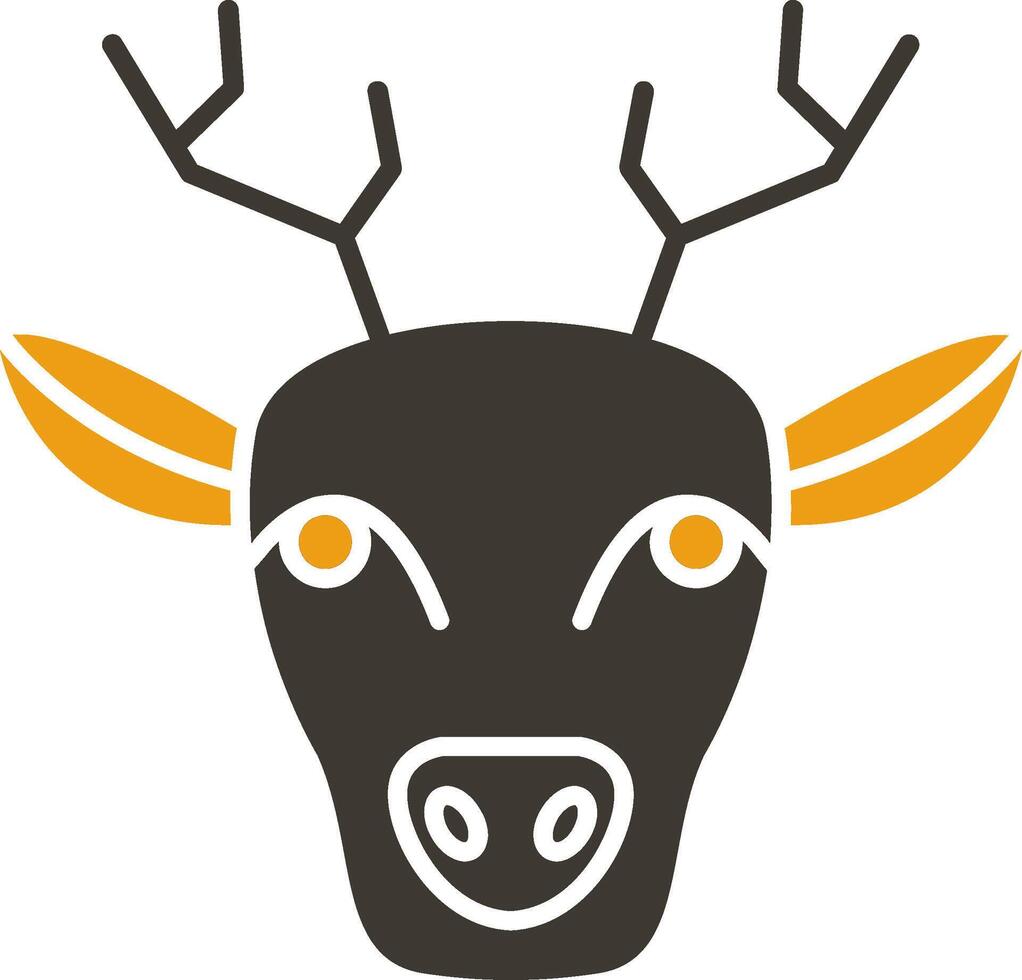 Deer Glyph Two Colour Icon vector