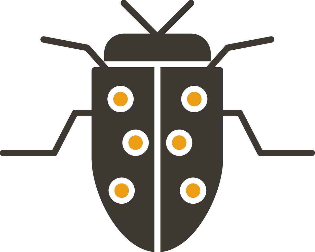 insecto glifo dos color icono vector