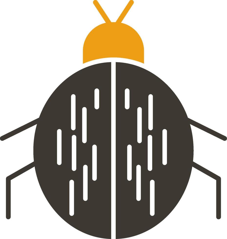 Beetle Glyph Two Colour Icon vector