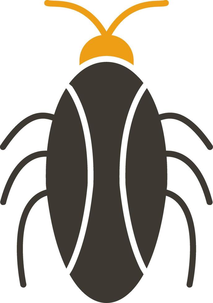 cucaracha glifo dos color icono vector