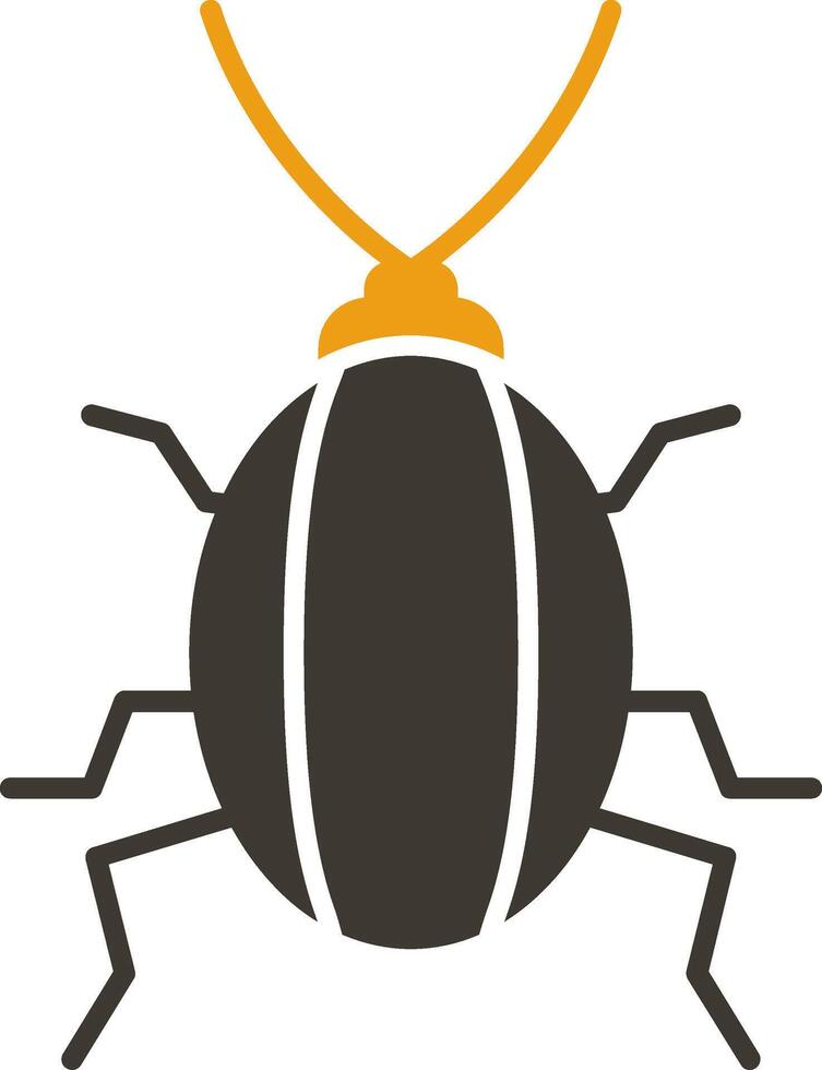 cucaracha glifo dos color icono vector