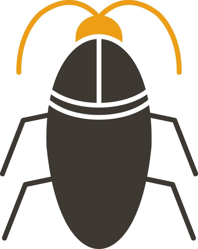 cucaracha glifo dos color icono vector