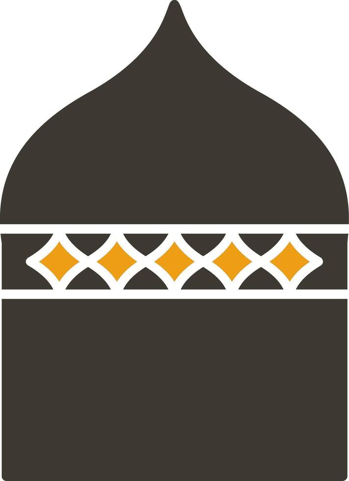 islámico arquitectura glifo dos color icono vector