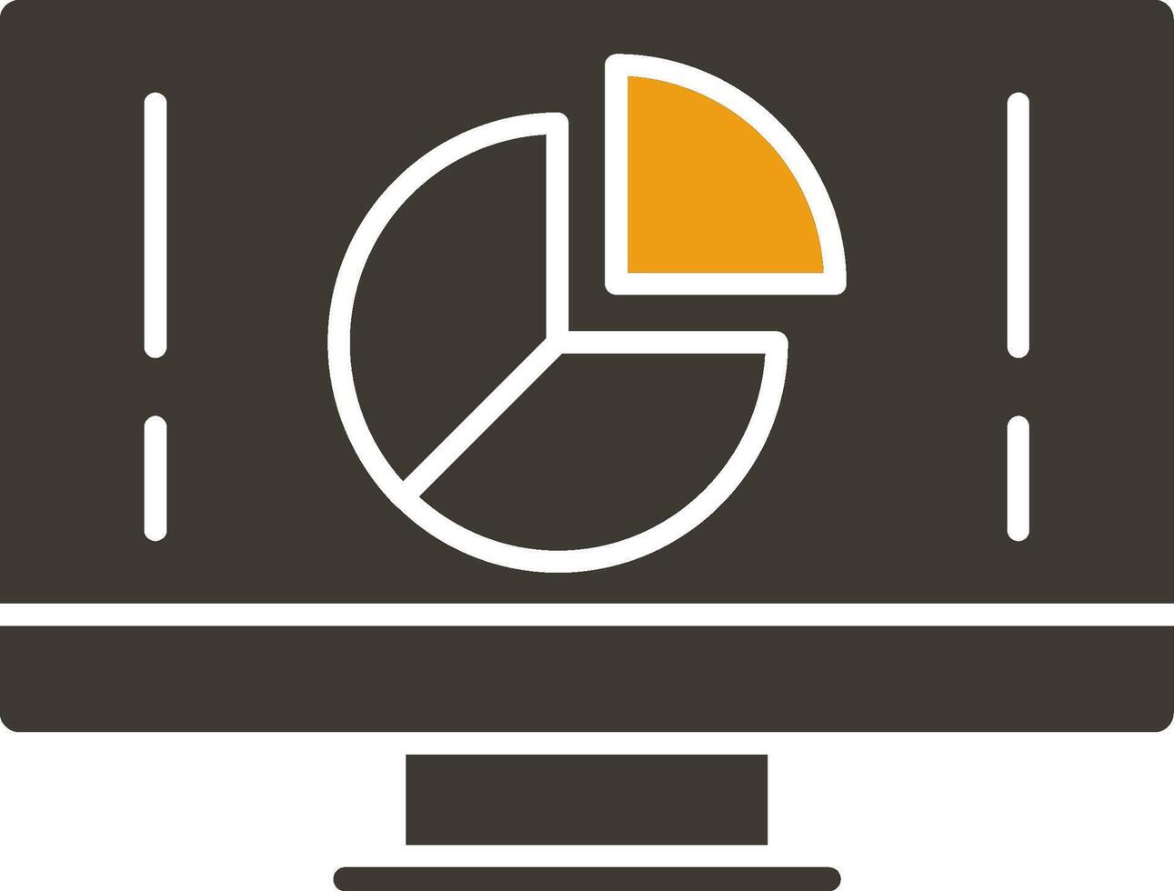 Pie Chart Glyph Two Colour Icon vector