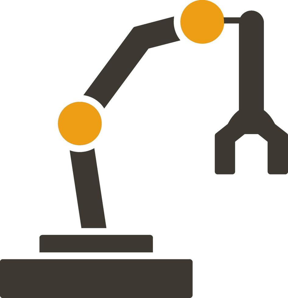 Robotic Arm Glyph Two Colour Icon vector