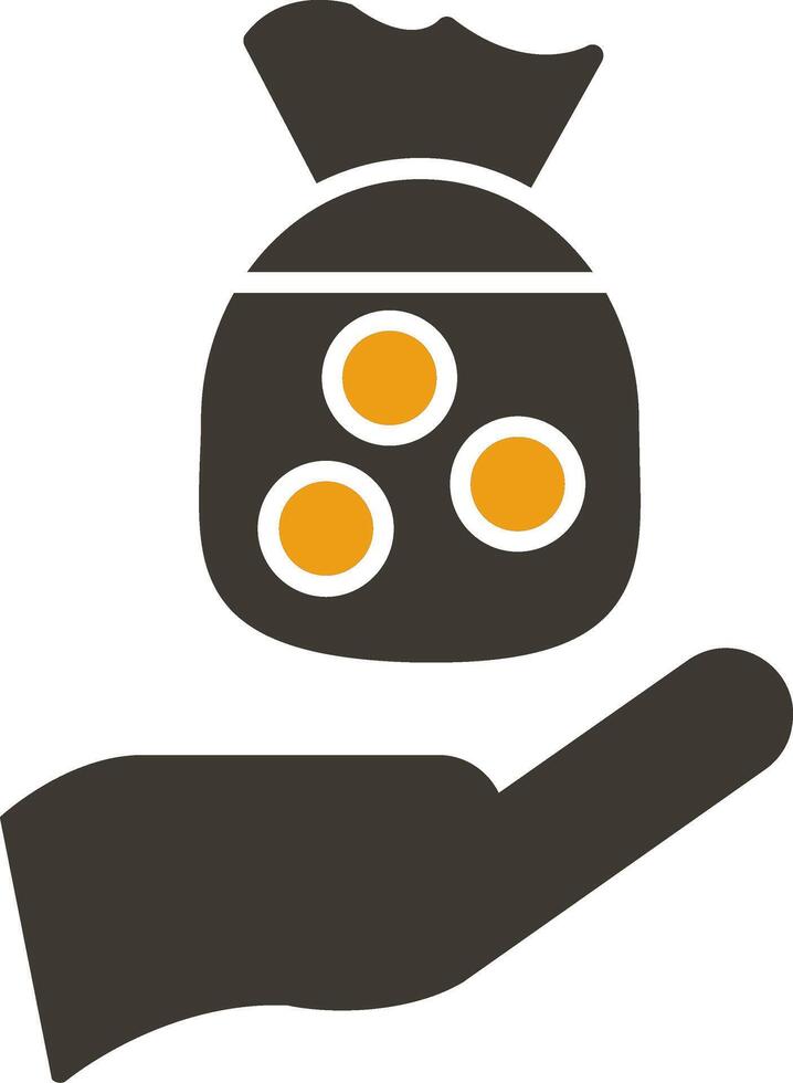 Zakat Glyph Two Colour Icon vector