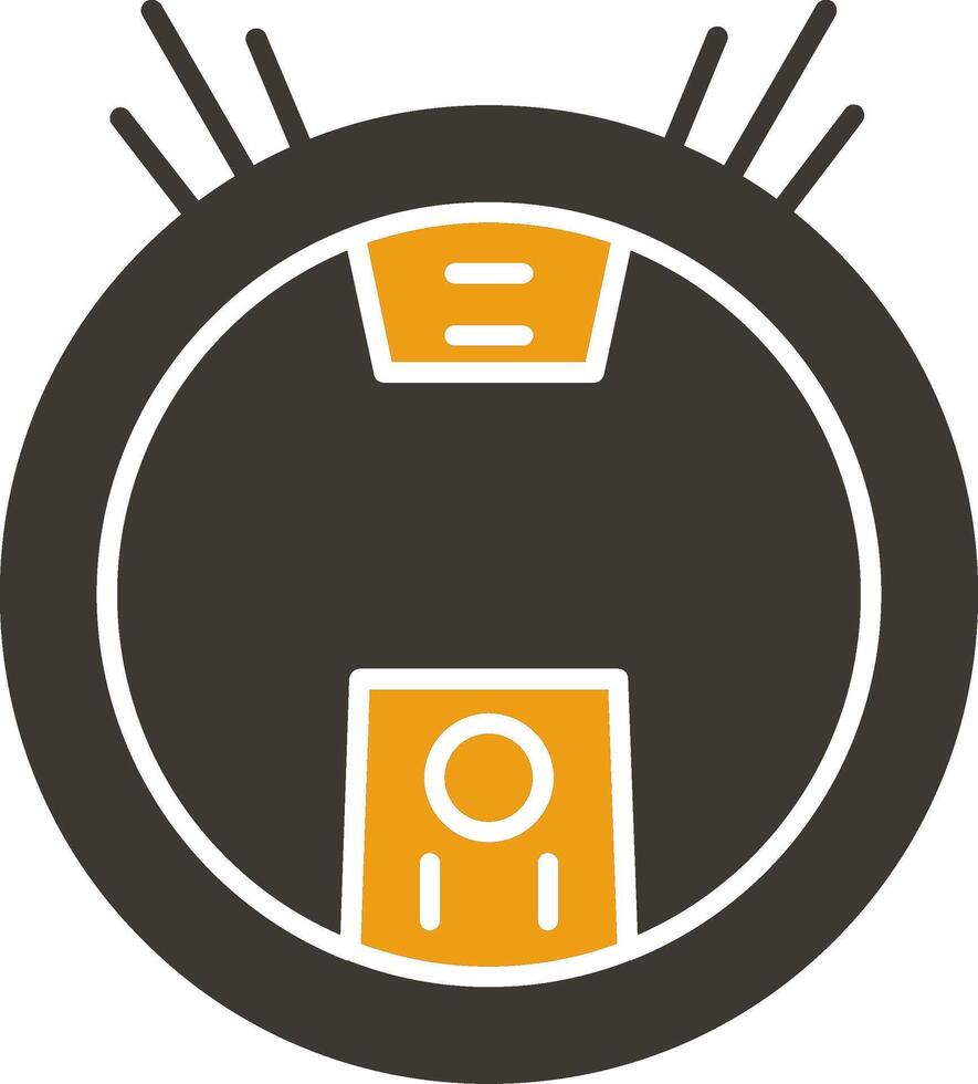 Robot Vacuum Glyph Two Colour Icon vector