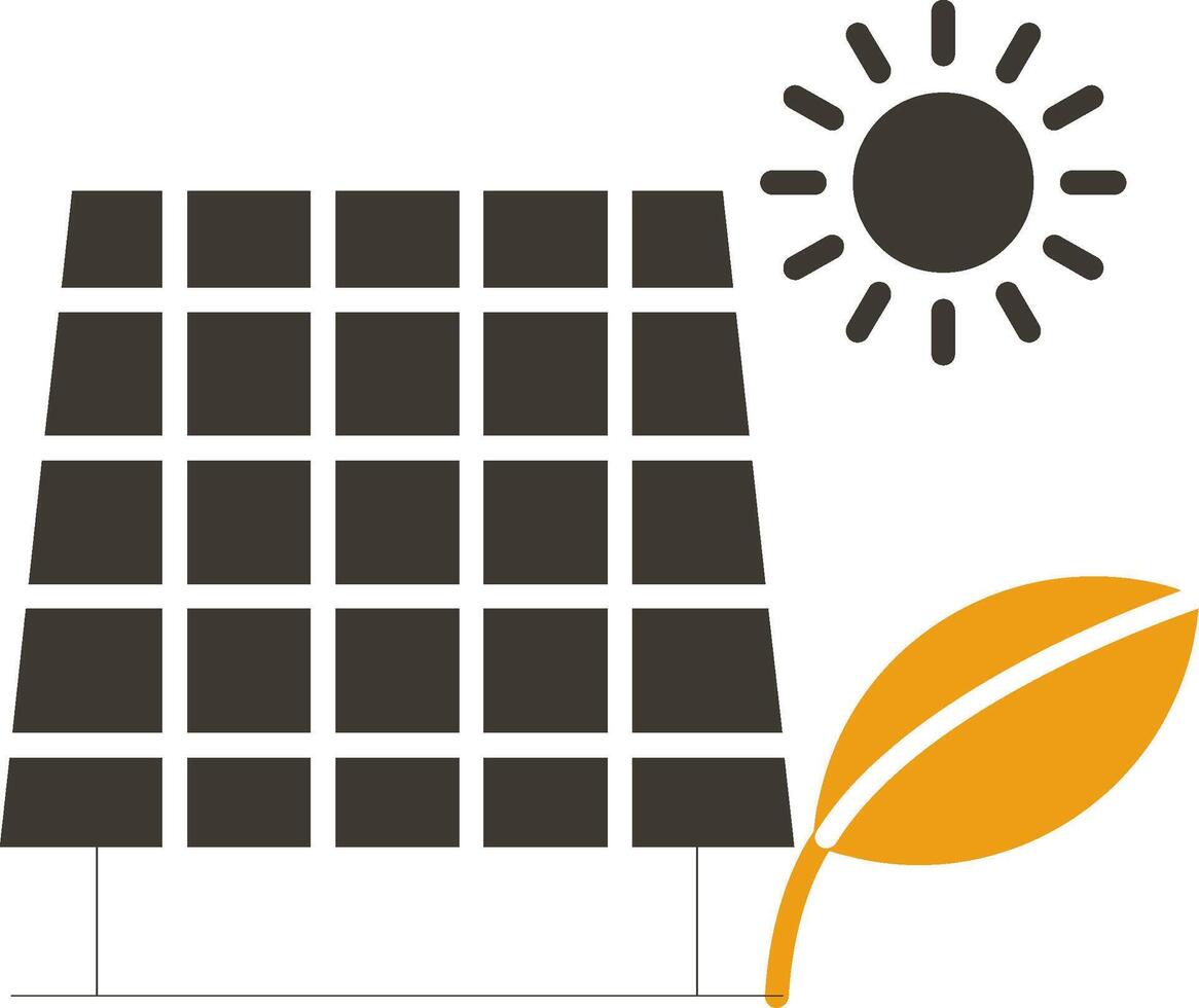 Solar Panel Glyph Two Colour Icon vector