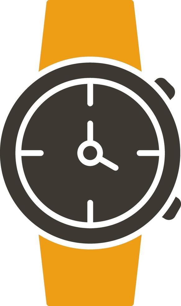 reloj glifo dos color icono vector