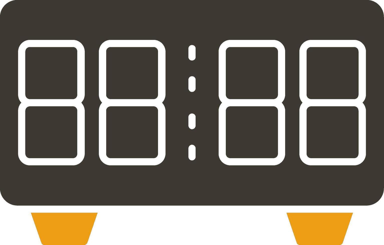 Digital Clock Glyph Two Colour Icon vector