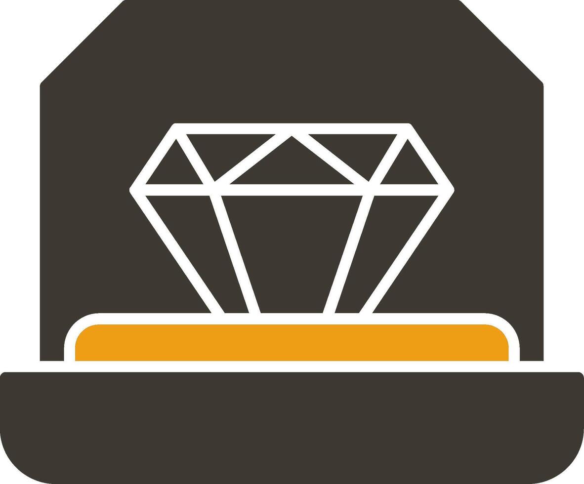 Engagement Ring Glyph Two Colour Icon vector