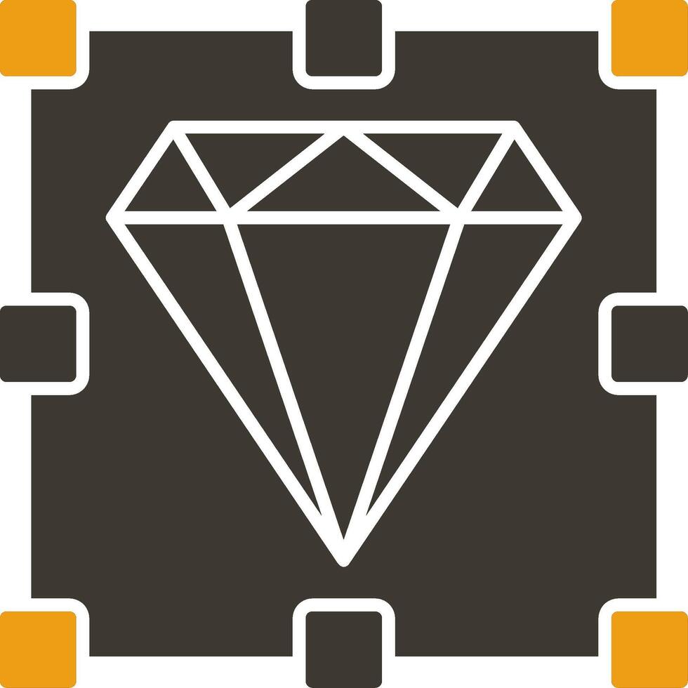 Diamond Glyph Two Colour Icon vector