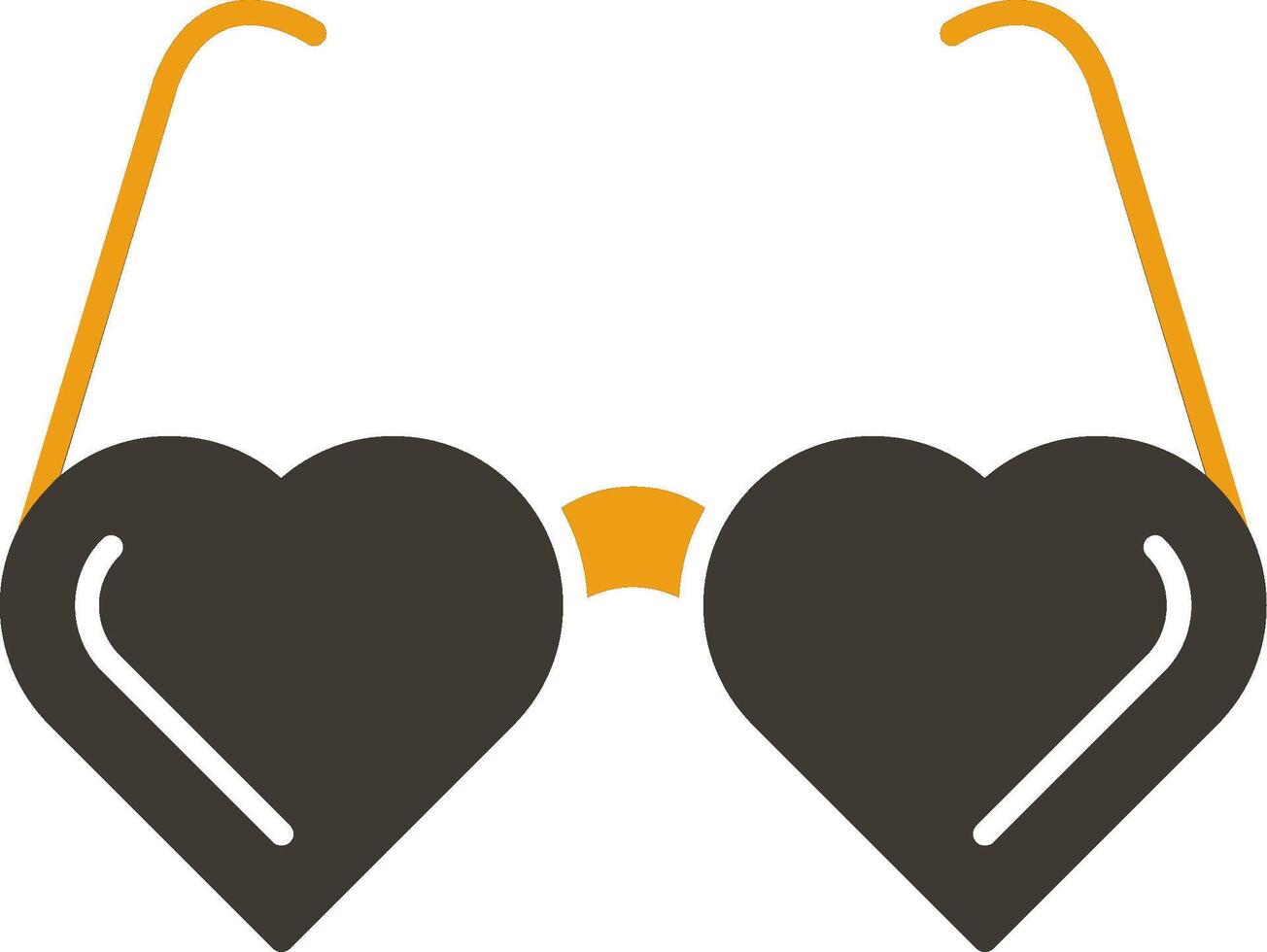Heart Glasses Glyph Two Colour Icon vector