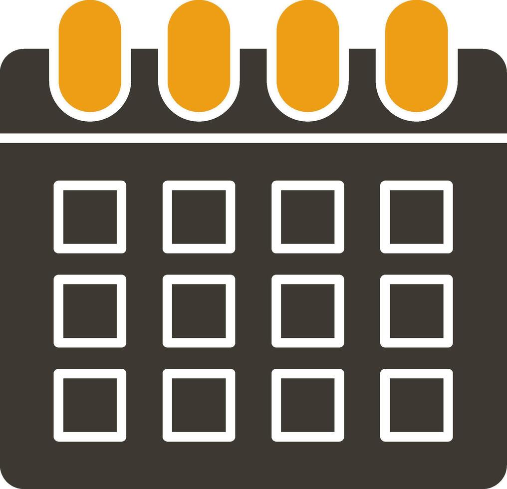 Calendar Glyph Two Colour Icon vector