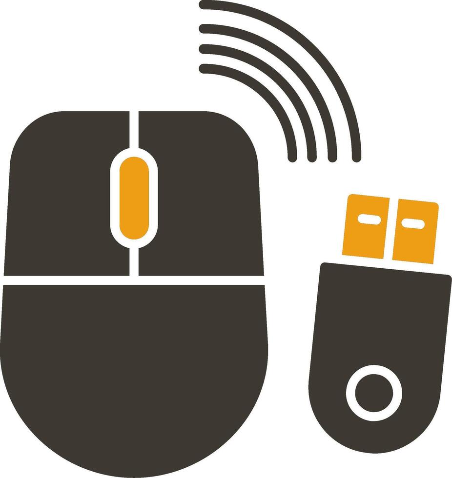 Wireless Mouse Glyph Two Colour Icon vector