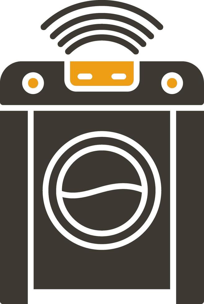 Smart Washing Machine Glyph Two Colour Icon vector