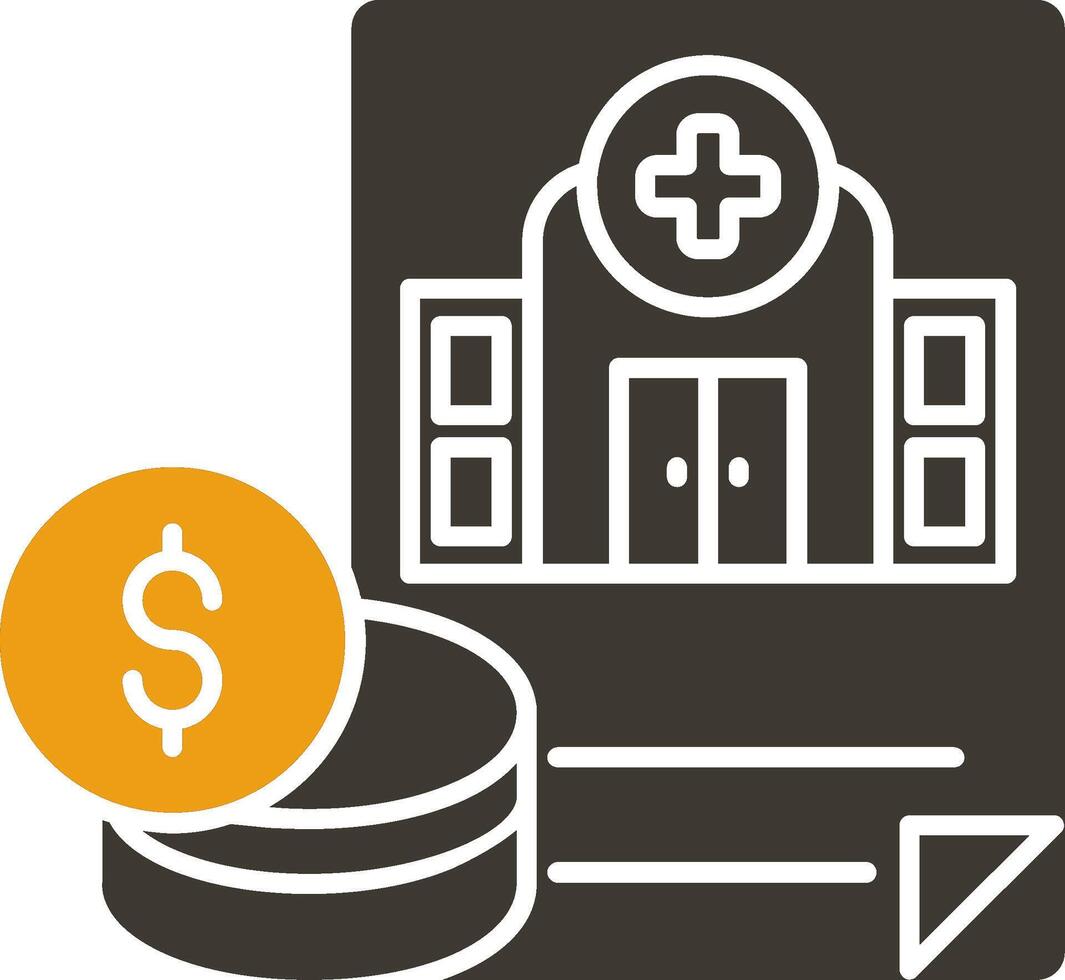 Hospital Budget Glyph Two Colour Icon vector