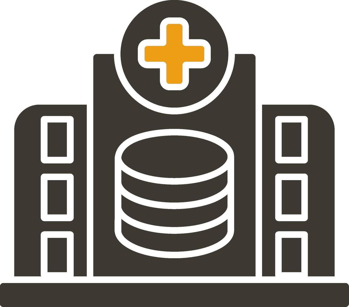 Hospital Database Glyph Two Colour Icon vector