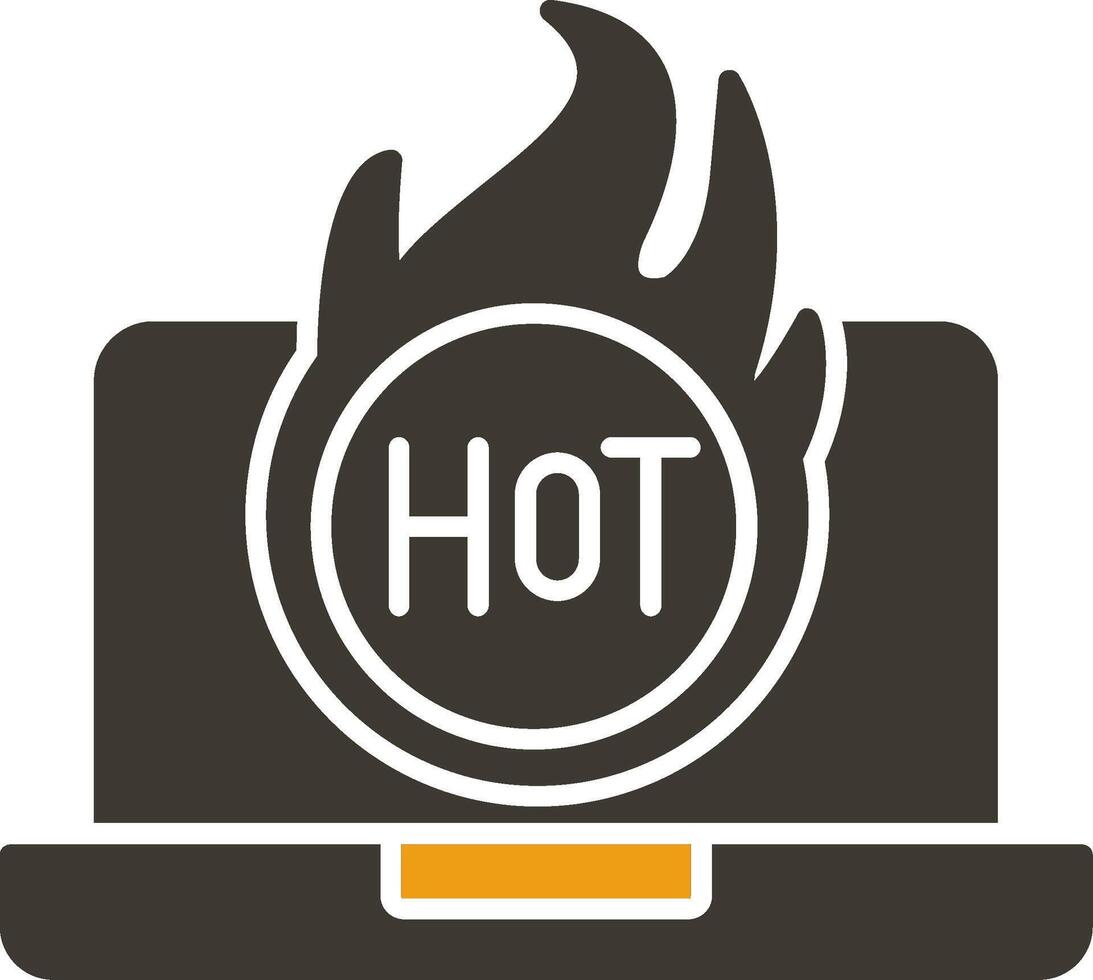 Hot Glyph Two Colour Icon vector