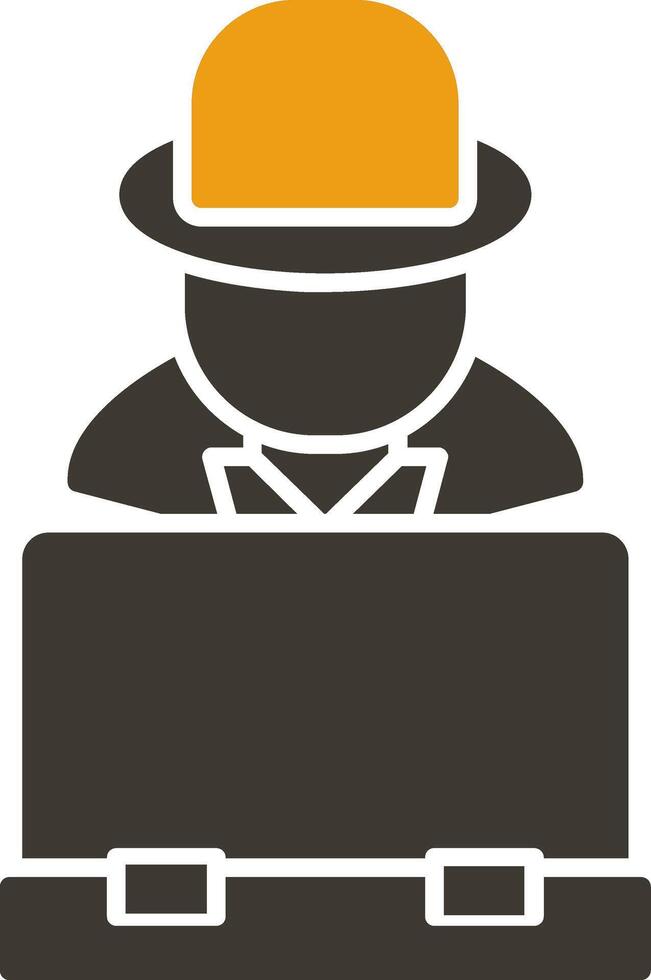 Hacker Glyph Two Colour Icon vector