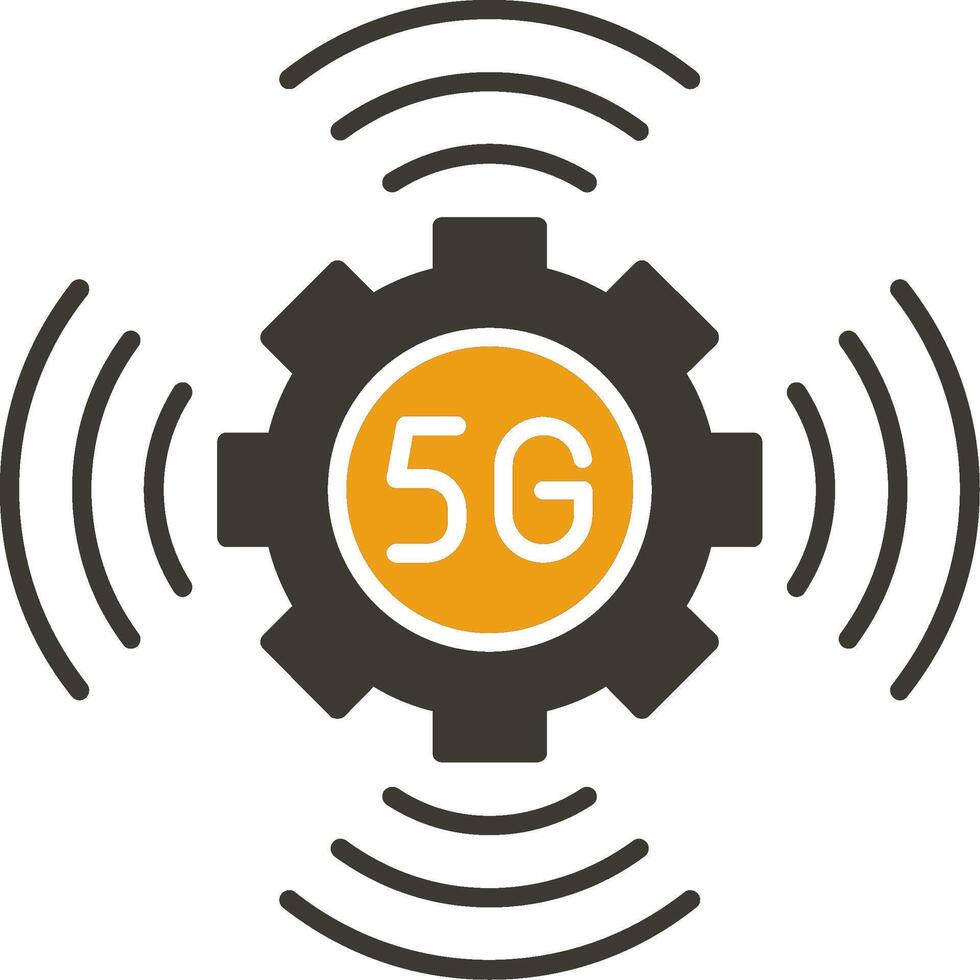 5G Glyph Two Colour Icon vector