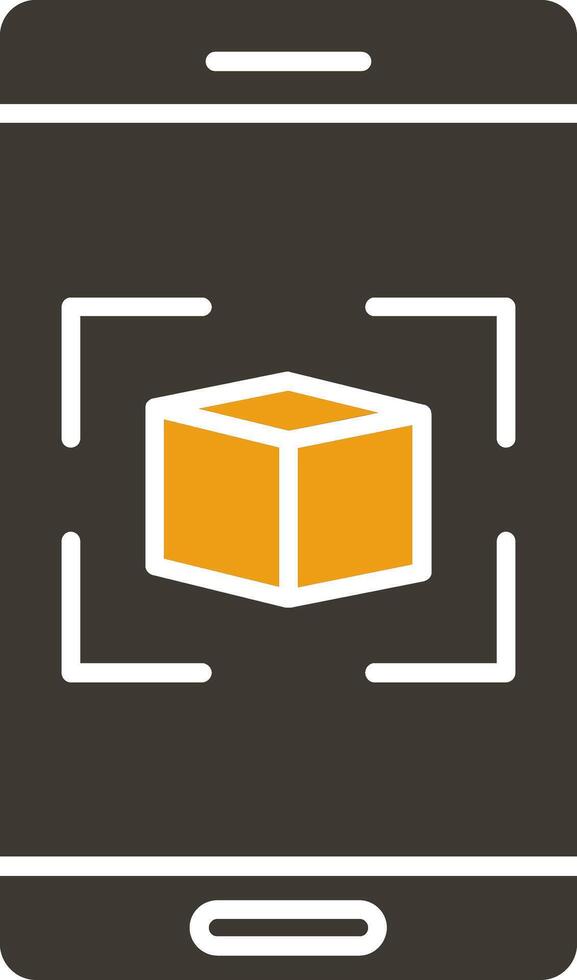 Augmented Reality Glyph Two Colour Icon vector