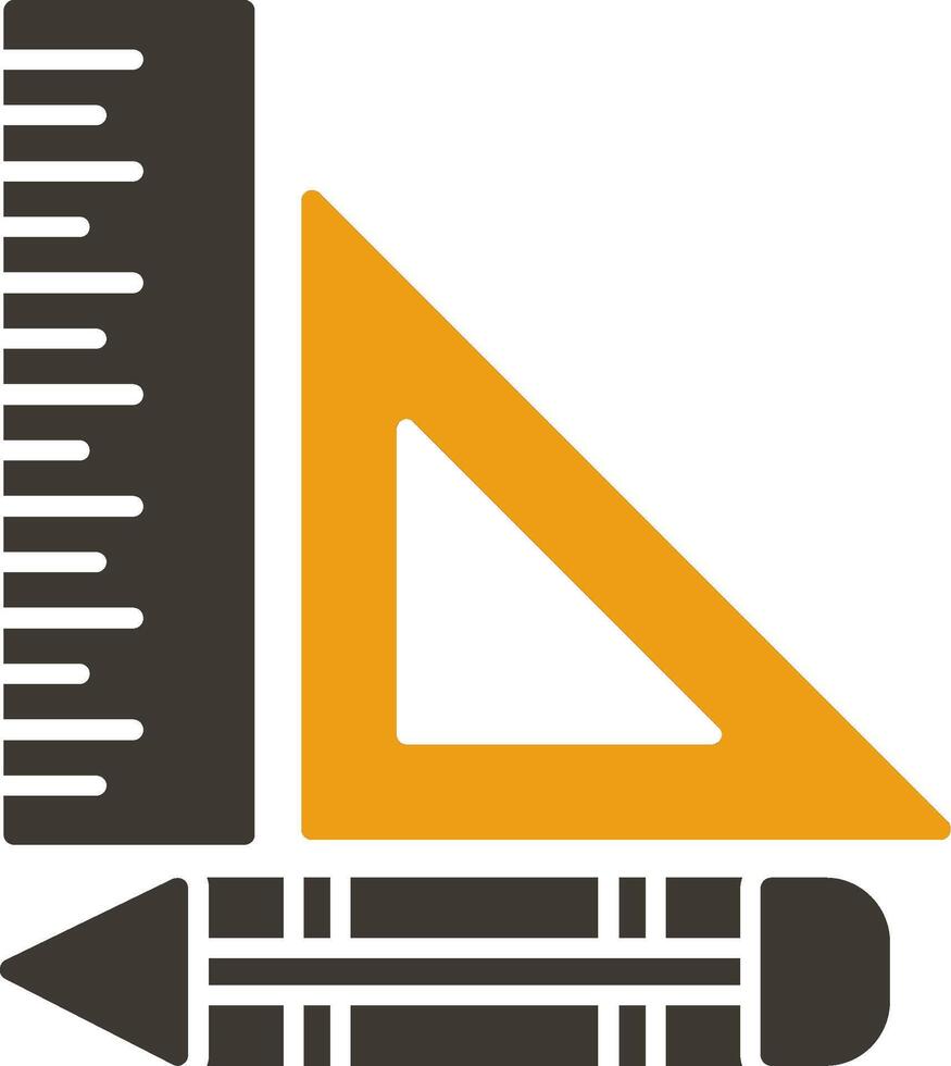Set Square Glyph Two Colour Icon vector