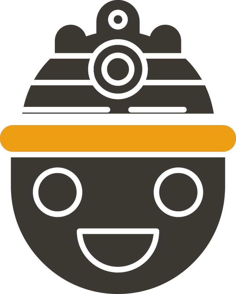 casco glifo dos color icono vector