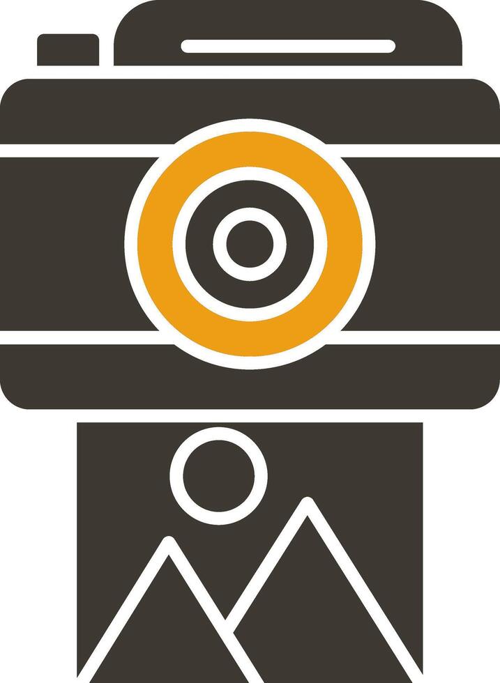 Camera Glyph Two Colour Icon vector