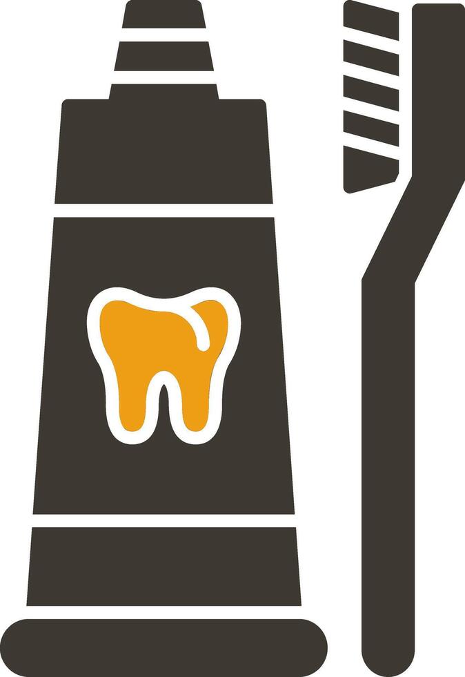 Toothpaste Glyph Two Colour Icon vector
