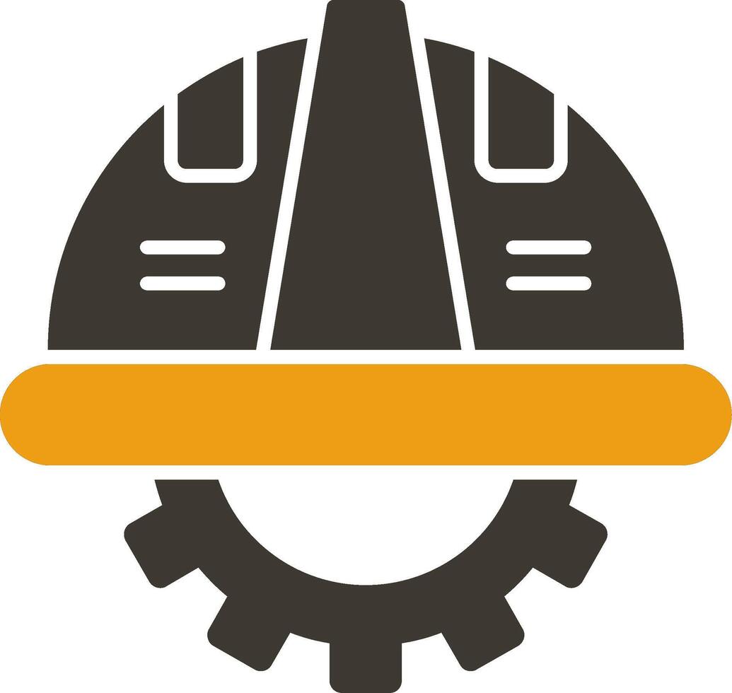 Saftey Helmet Glyph Two Colour Icon vector