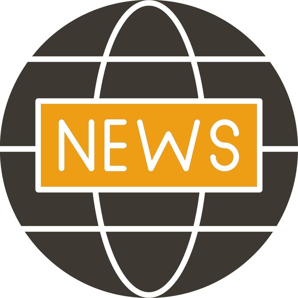 News Report Glyph Two Colour Icon vector