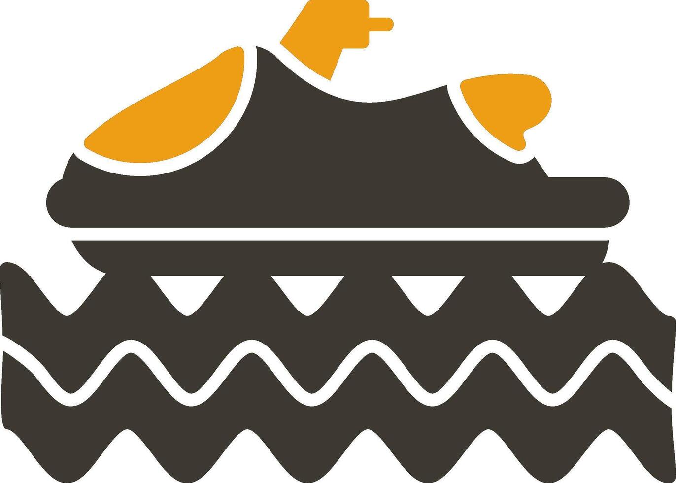 Parasailing Glyph Two Colour Icon vector