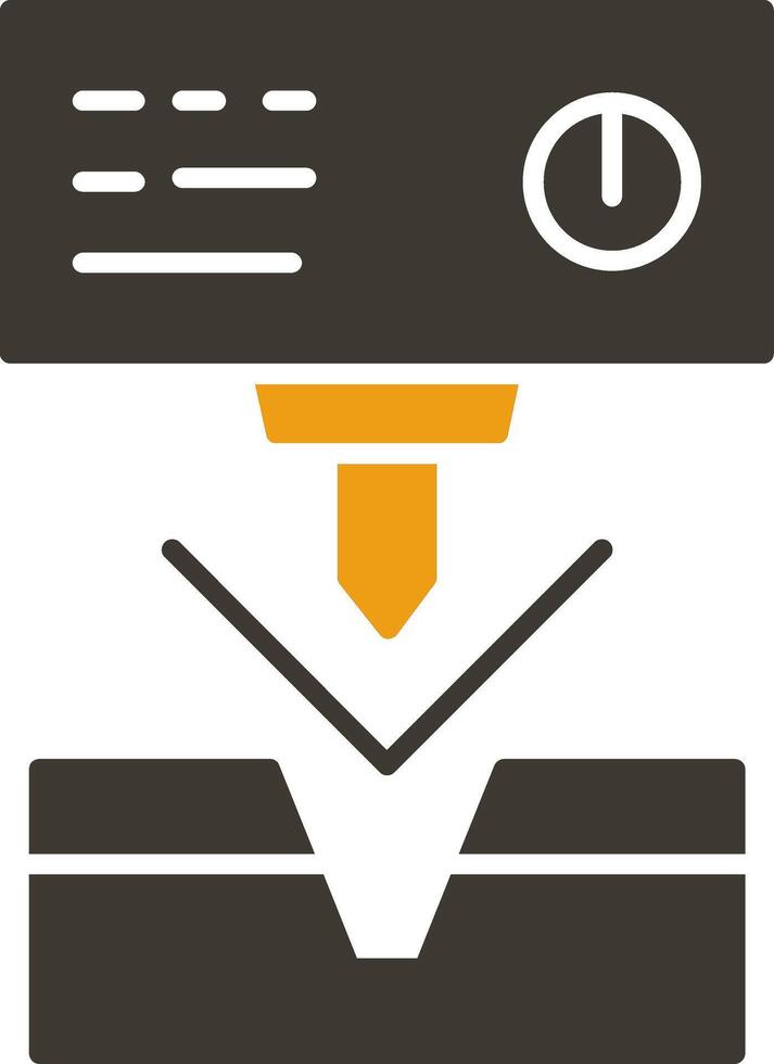 Metal Bending Machine Glyph Two Colour Icon vector